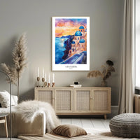 Santorini Sunset Poster