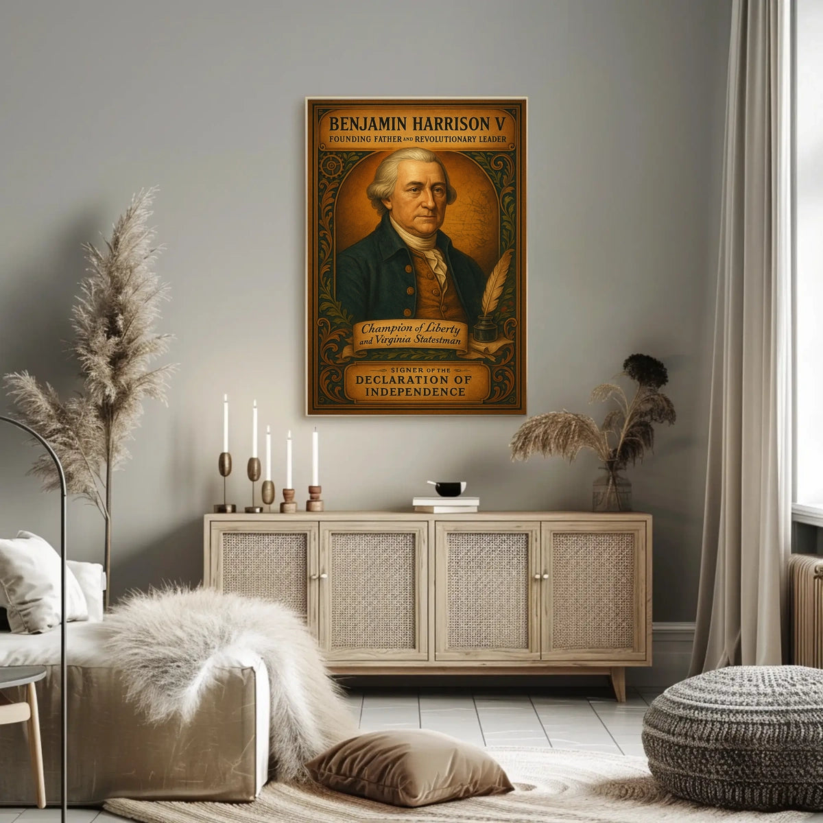 Benjamin Harrison V Founding Father Poster