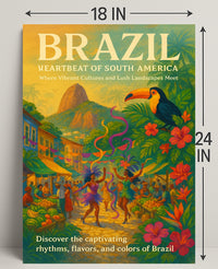 Brazil Heartbeat of South America Poster Art Print PosterGoat