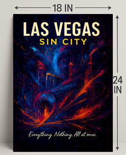 Las Vegas Sin City Vintage Poster Art Print PosterGoat