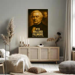 Millard Fillmore Presidential Poster Vintage Analog Film Aesthetic Wall Art History Portrait Print