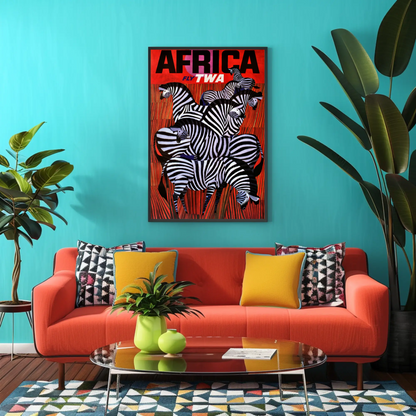 Fly TWA to Africa Travel Poster by David Klein
