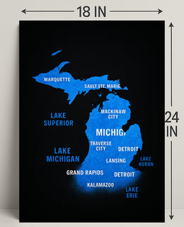 Michigan and the Great Lakes Map Poster PosterGoat