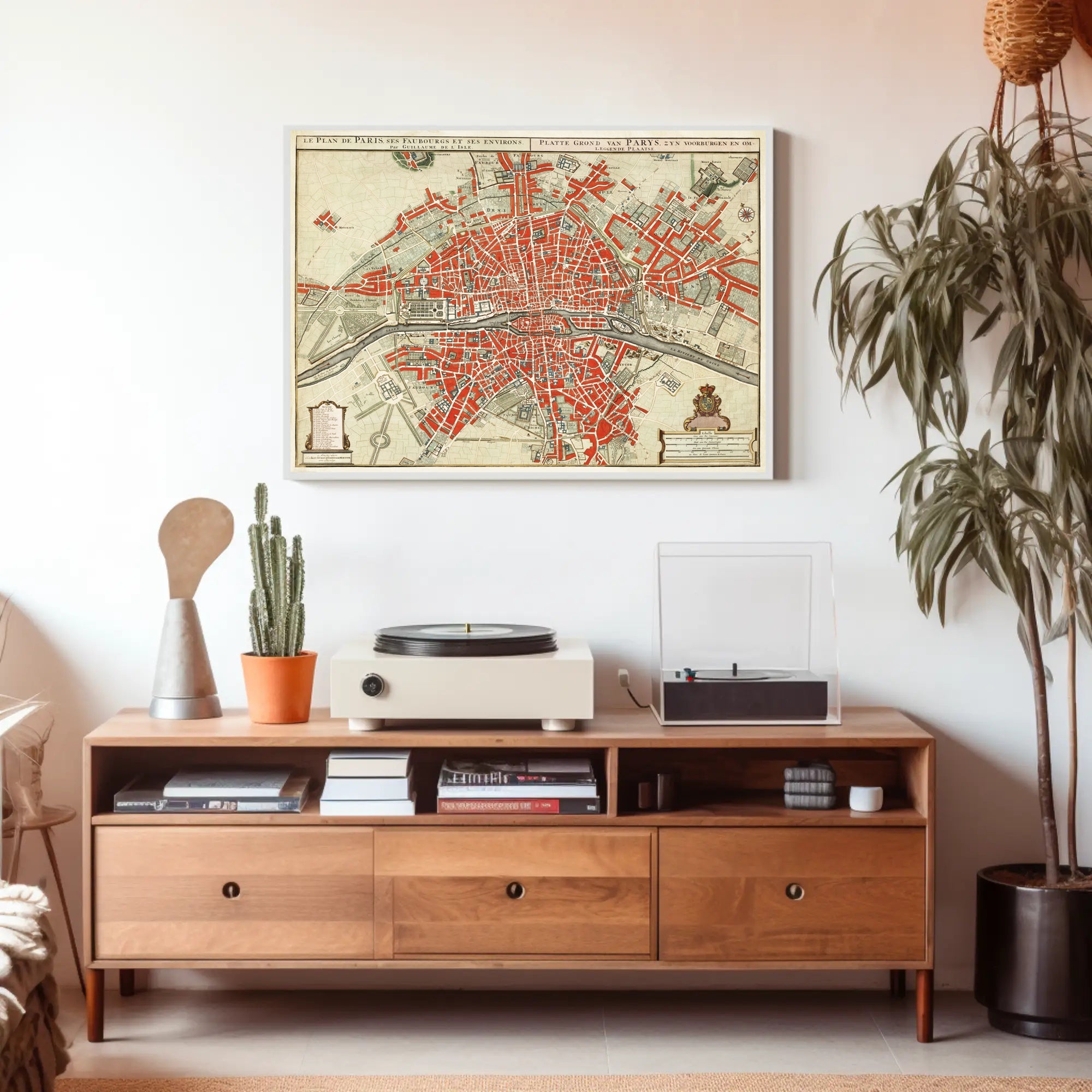 Vintage Map of Paris Wall Mural. Plattegrond van Parijs (ca. 1721–1774)