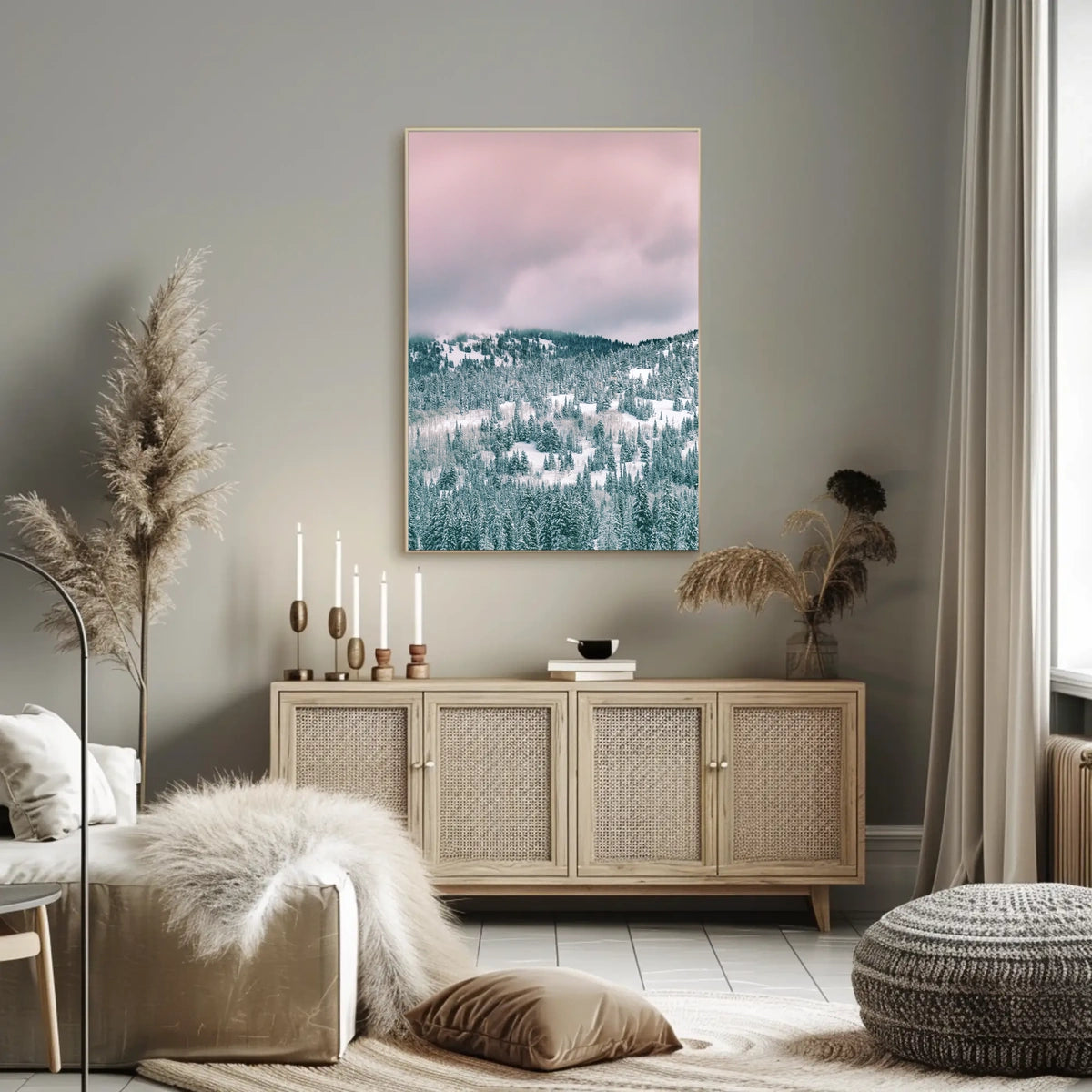 Winter Wonderland Landscape with Serene National Park Poster
