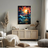 Lighthouse At Dusk Poster