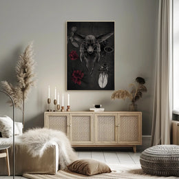 Dark Surreal Fox with Insects Artistic Poster PosterGoat