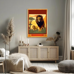 Majestic Lions in the Savannah Poster