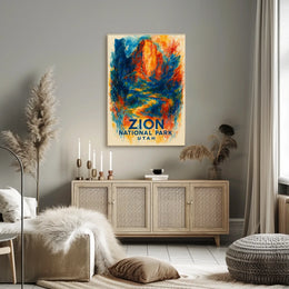 Zion National Park Utah Scenic Poster