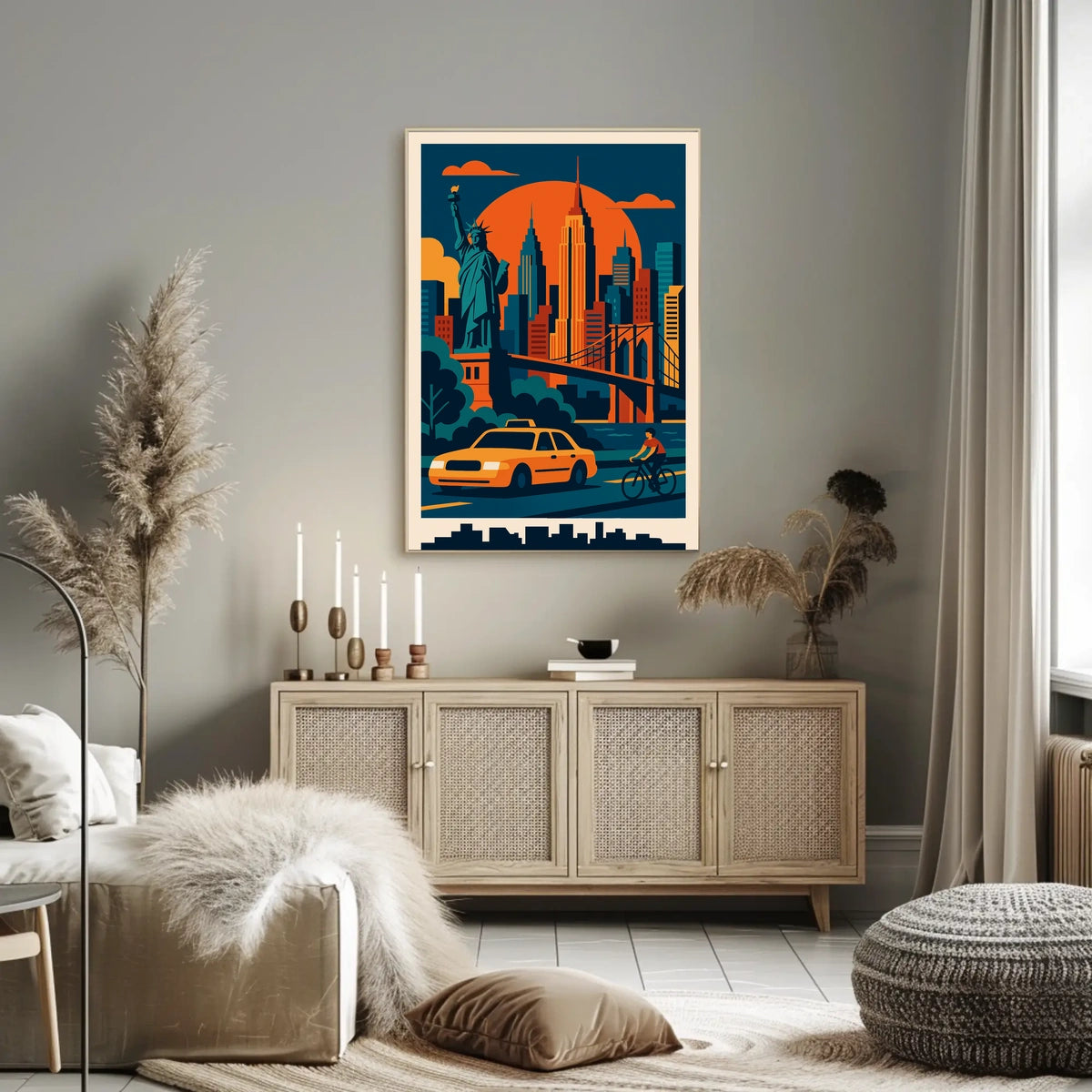 New York City Vibes Poster Bold Neon Energy For Urban Homes