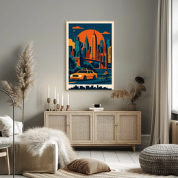 New York City Vibes Poster Bold Neon Energy For Urban Homes