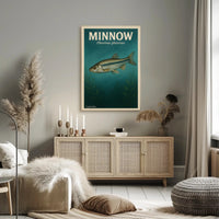 Minnow Illustration in Vintage Educational or Infographic Poster PosterGoat