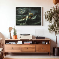 Dramatic Sailing Adventure Under Moonlit Skies Poster