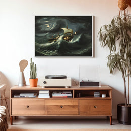 Dramatic Sailing Adventure Under Moonlit Skies Poster