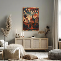 San Jose Architecture Retro Collector Poster