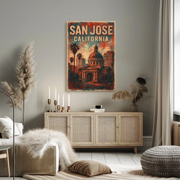 San Jose Architecture Retro Collector Poster