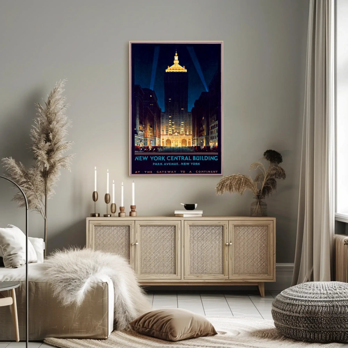 New York Central Building NYC Poster Vintage Wall Art