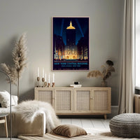 New York Central Building NYC Poster Vintage Wall Art