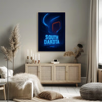 South Dakota Neon Vibes Poster