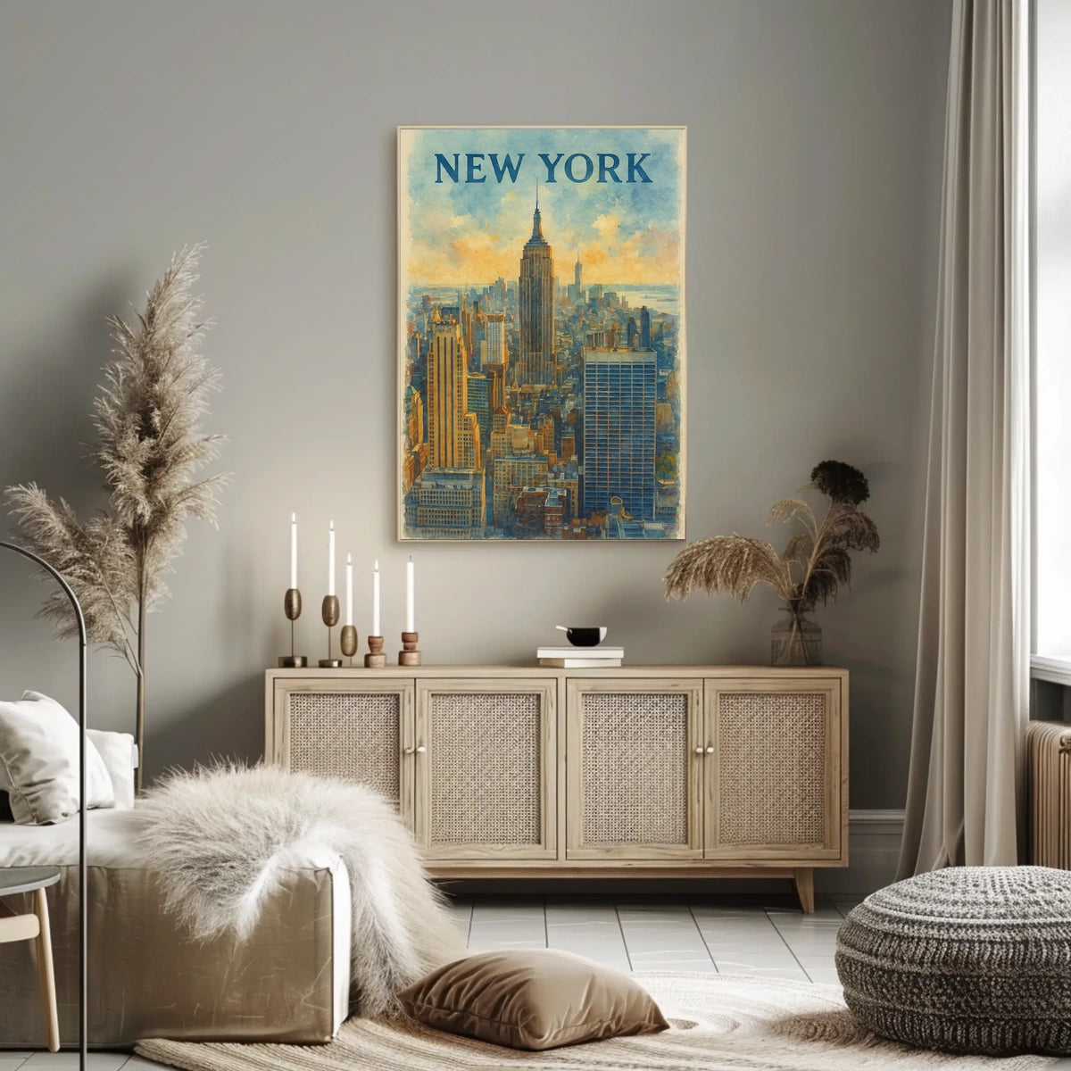 New York Water Color Poster