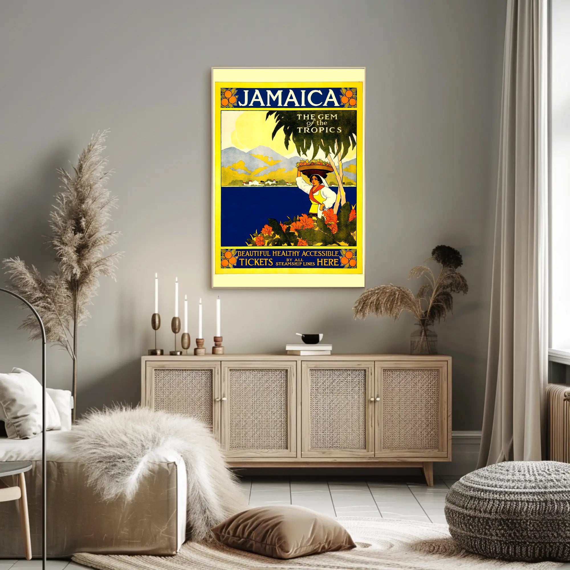 Jamaica Travel Paradise: Vintage Stylized Tropical Adventure Poster