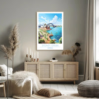 Sydney's Iconic Beauty: Opera House and Bridge Travel Poster