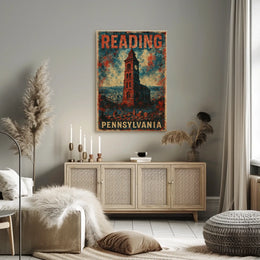 Reading Pennsylvania Cityscape Visual Journey Photography Realism Heritage Urban Life Poster