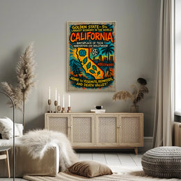 California Vintage Travel Poster Wall Art PosterGoat