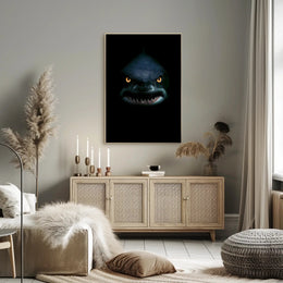 Shark's Menacing Glare: Realistic Animal Poster