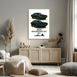 Classic Cars on Woodward Ave Poster