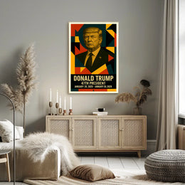 Donald Trump 45th President of the United States Abstract Pop Poster