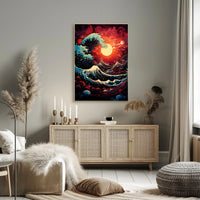 The Great Wave At Sunset Poster PosterGoat