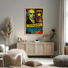 James Madison 4th President of the United States Graffiti Pop Art Poster