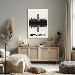 New Jersey Skyline Reflection Poster