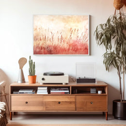 Serene Sunset Wildflower Watercolor Art Print