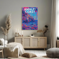 Amalfi Coast Poster Wall Art 18x24 Scenic Coastal Decor