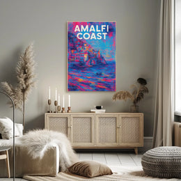 Amalfi Coast Poster Wall Art 18x24 Scenic Coastal Decor