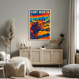 Fort Worth Vibrant Cityscape Poster