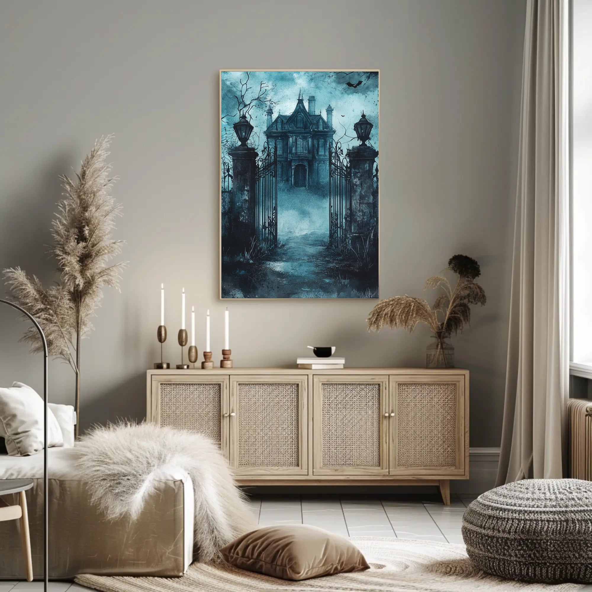 Haunted Manor At Dusk Poster