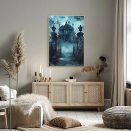 Haunted Manor At Dusk Poster