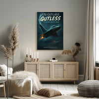 F7U Cutlass Aircraft with Lightning Poster