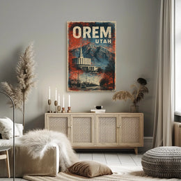 Orem Utah Scenic Vintage Travel Collector Poster