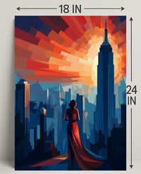 Cityscape At Sunset Poster