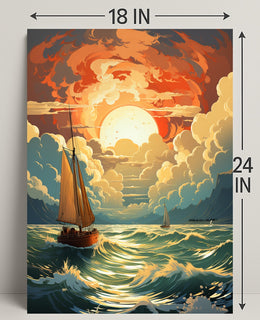 Sailing Into The Sunset Poster PosterGoat