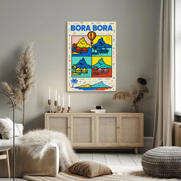 Tropical Bora Bora Pop Art Travel Poster PosterGoat