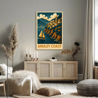 Amalfi Coast Travel Poster 18x24 Coastal Wall Art Print