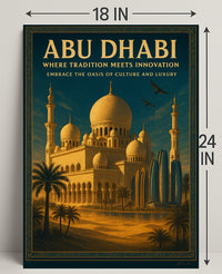 Abu Dhabi Fusion: Vintage Travel Poster