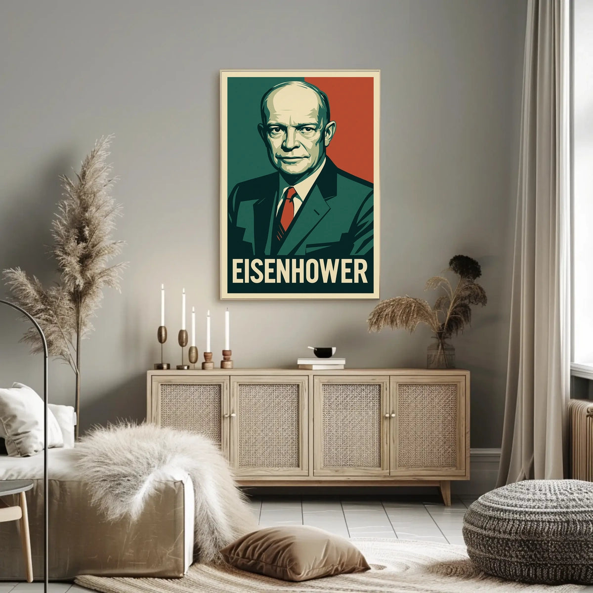 Dwight Eisenhower Historical Figure Vintage Ads Photography Realism Decor Lovers Wanderlust Poster