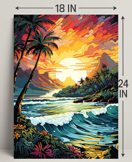 Tropical Sunset Serenity Poster