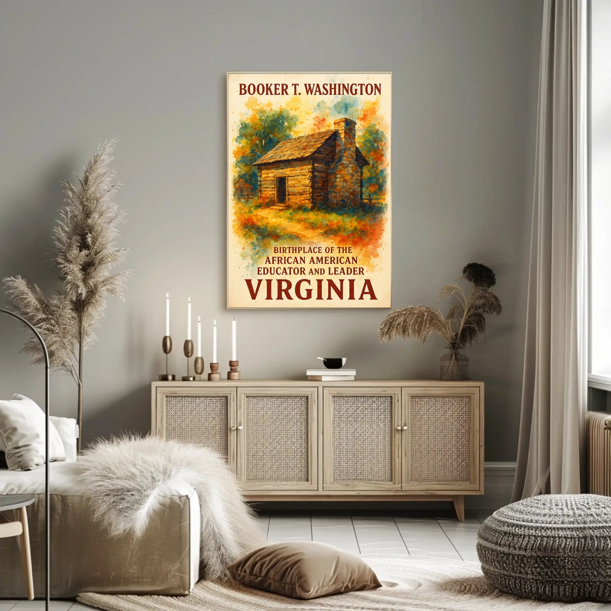 Booker T. Washington Virginia Birthplace Commemorative Poster